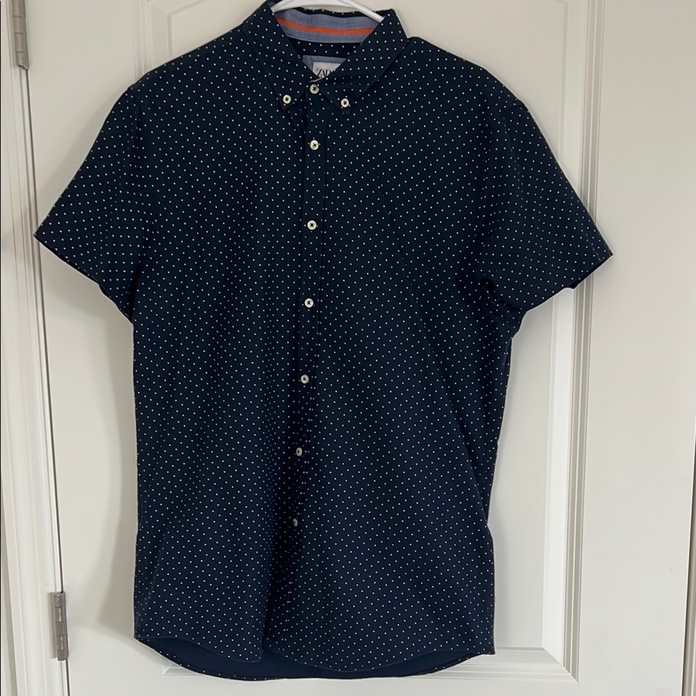 Zara Blue Button Down Shirt - Picture 3 of 4